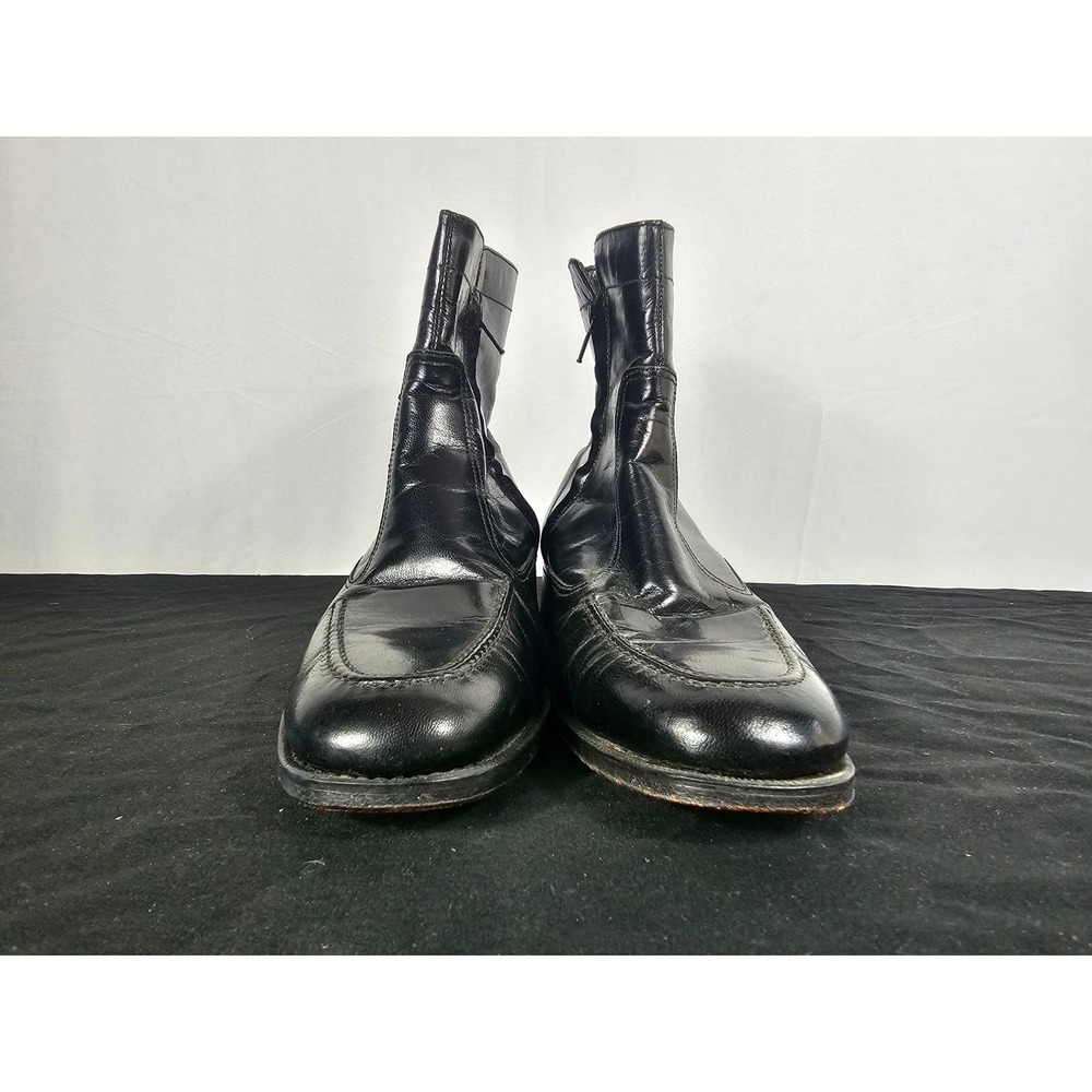 Florsheim Mens Essex Black Leather Moc Toe Zipper Boot